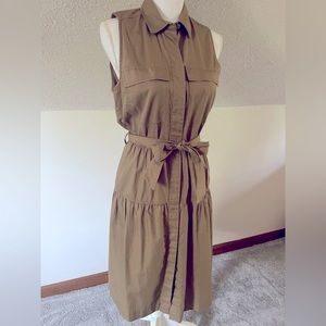 J Crew Khaki Tan Trench Dress Sz 6